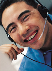 man on phone headset